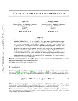 Convex optimization over a probability simplex