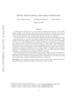 Robust Auction Design with Support Information