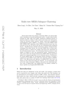 Multi-view MERA Subspace Clustering