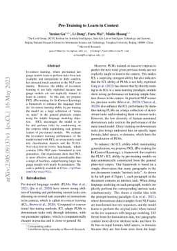 Pre-Training to Learn in Context