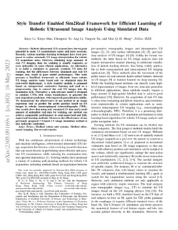 Style Transfer Enabled Sim2Real Framework for Efficient Learning of
  Robotic Ultrasound Image Analysis Using Simulated Data