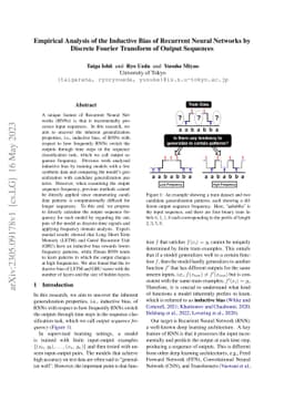 Empirical Analysis of the Inductive Bias of Recurrent Neural Networks by
  Discrete Fourier Transform of Output Sequences