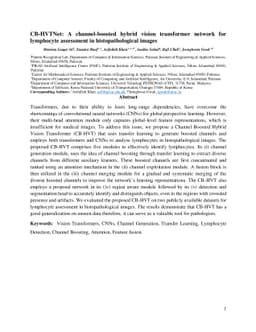 CB-HVTNet: A channel-boosted hybrid vision transformer network for
  lymphocyte assessment in histopathological images