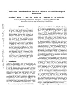 Cross-Modal Global Interaction and Local Alignment for Audio-Visual
  Speech Recognition
