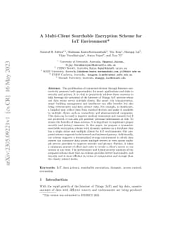 A Multi-Client Searchable Encryption Scheme for IoT Environment