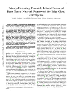 Privacy-Preserving Ensemble Infused Enhanced Deep Neural Network
  Framework for Edge Cloud Convergence