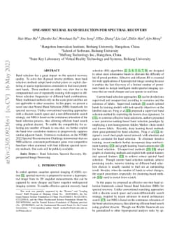 One-shot neural band selection for spectral recovery