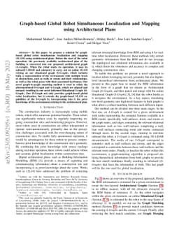 Graph-based Global Robot Simultaneous Localization and Mapping using
  Architectural Plans