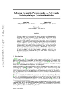 Releasing Inequality Phenomena in $L_{\infty}$-Adversarial Training via
  Input Gradient Distillation