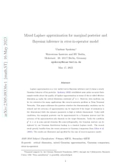 Mixed Laplace approximation for marginal posterior and Bayesian
  inference in error-in-operator model
