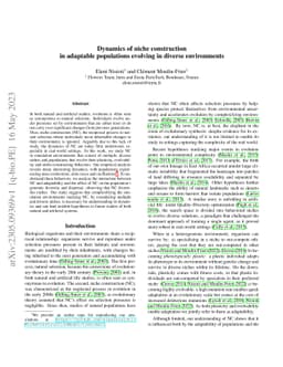 Dynamics of niche construction in adaptable populations evolving in
  diverse environments