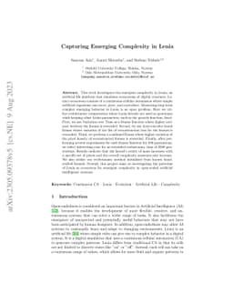 Capturing Emerging Complexity in Lenia