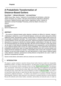 A Probabilistic Transformation of Distance-Based Outliers