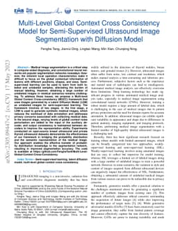 Multi-Level Global Context Cross Consistency Model for Semi-Supervised
  Ultrasound Image Segmentation with Diffusion Model