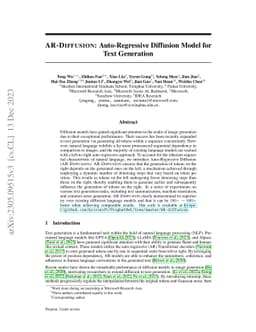AR-Diffusion: Auto-Regressive Diffusion Model for Text Generation