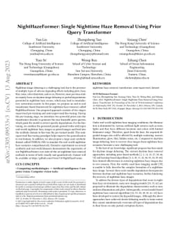 NightHazeFormer: Single Nighttime Haze Removal Using Prior Query
  Transformer