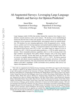 AI-Augmented Surveys: Leveraging Large Language Models and Surveys for
  Opinion Prediction
