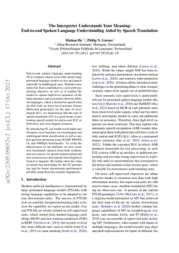 The Interpreter Understands Your Meaning: End-to-end Spoken Language
  Understanding Aided by Speech Translation