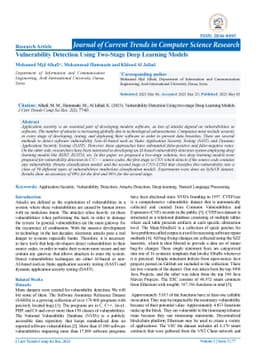 Vulnerability Detection Using Two-Stage Deep Learning Models