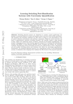 Learning Switching Port-Hamiltonian Systems with Uncertainty
  Quantification