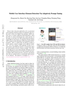 Mobile User Interface Element Detection Via Adaptively Prompt Tuning