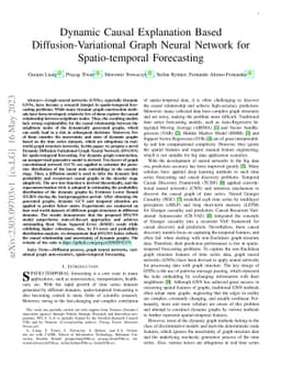 Dynamic Causal Explanation Based Diffusion-Variational Graph Neural
  Network for Spatio-temporal Forecasting