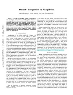OpenVR: Teleoperation for Manipulation