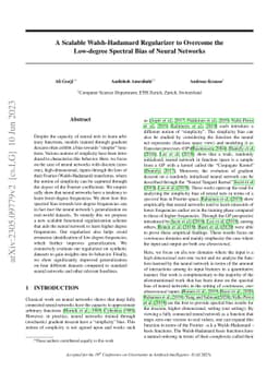 A Scalable Walsh-Hadamard Regularizer to Overcome the Low-degree
  Spectral Bias of Neural Networks