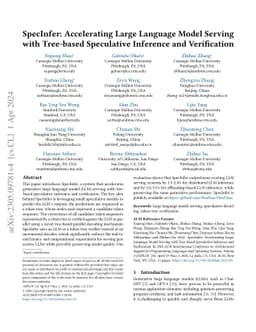 SpecInfer: Accelerating Generative Large Language Model Serving with
  Tree-based Speculative Inference and Verification