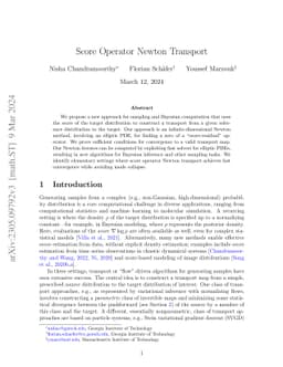 Score Operator Newton transport