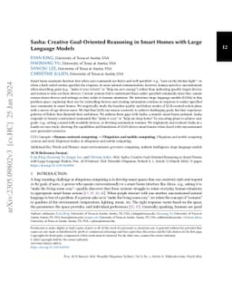 Sasha: Creative Goal-Oriented Reasoning in Smart Homes with Large
  Language Models