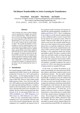 On Dataset Transferability in Active Learning for Transformers