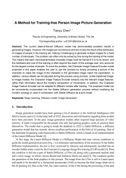 A Method for Training-free Person Image Picture Generation