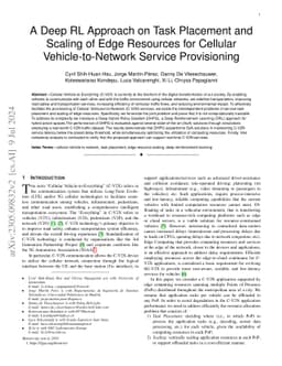 A Deep RL Approach on Task Placement and Scaling of Edge Resources for
  Cellular Vehicle-to-Network Service Provisioning