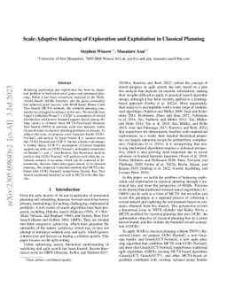 Scale-Adaptive Balancing of Exploration and Exploitation in Classical
  Planning