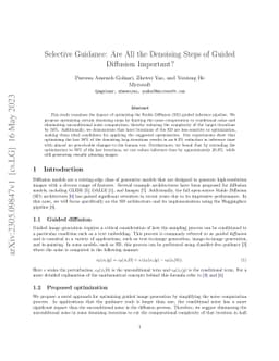 Selective Guidance: Are All the Denoising Steps of Guided Diffusion
  Important?