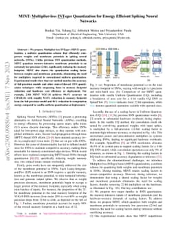 MINT: Multiplier-less INTeger Quantization for Energy Efficient Spiking
  Neural Networks