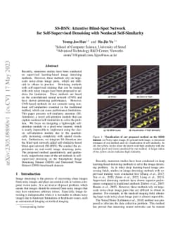 SS-BSN: Attentive Blind-Spot Network for Self-Supervised Denoising with
  Nonlocal Self-Similarity