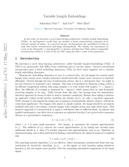 Variable Length Embeddings