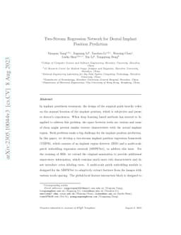 Two-Stream Regression Network for Dental Implant Position Prediction