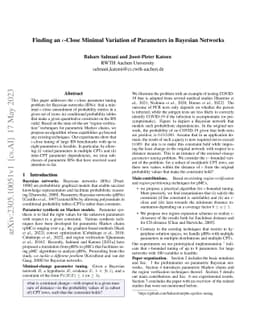 Finding an $ε$-close Variation of Parameters in Bayesian Networks