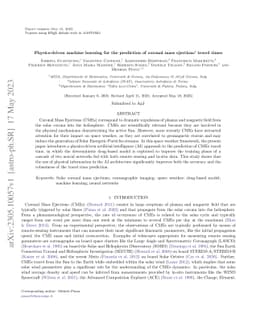 Physics-driven machine learning for the prediction of coronal mass
  ejections' travel times