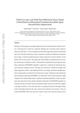 Collective Large-scale Wind Farm Multivariate Power Output Control Based
  on Hierarchical Communication Multi-Agent Proximal Policy Optimization