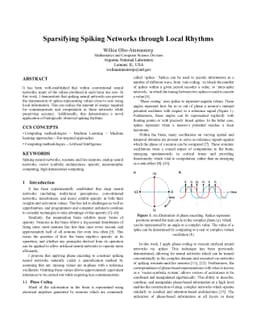 Sparsifying Spiking Networks through Local Rhythms