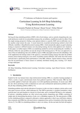 Curriculum Learning in Job Shop Scheduling using Reinforcement Learning