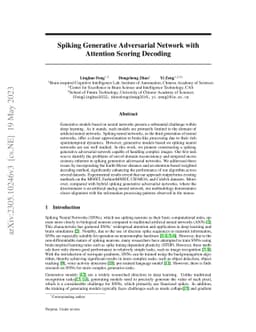 Spiking Generative Adversarial Network with Attention Scoring Decoding