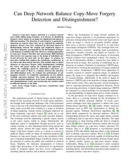 Can Deep Network Balance Copy-Move Forgery Detection and
  Distinguishment?