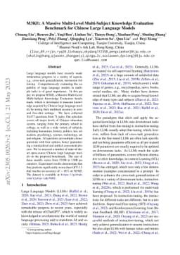 M3KE: A Massive Multi-Level Multi-Subject Knowledge Evaluation Benchmark
  for Chinese Large Language Models