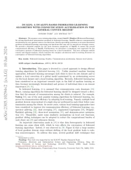 DualFL: A Duality-based Federated Learning Algorithm with Communication
  Acceleration in the General Convex Regime
