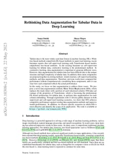 Rethinking Data Augmentation for Tabular Data in Deep Learning